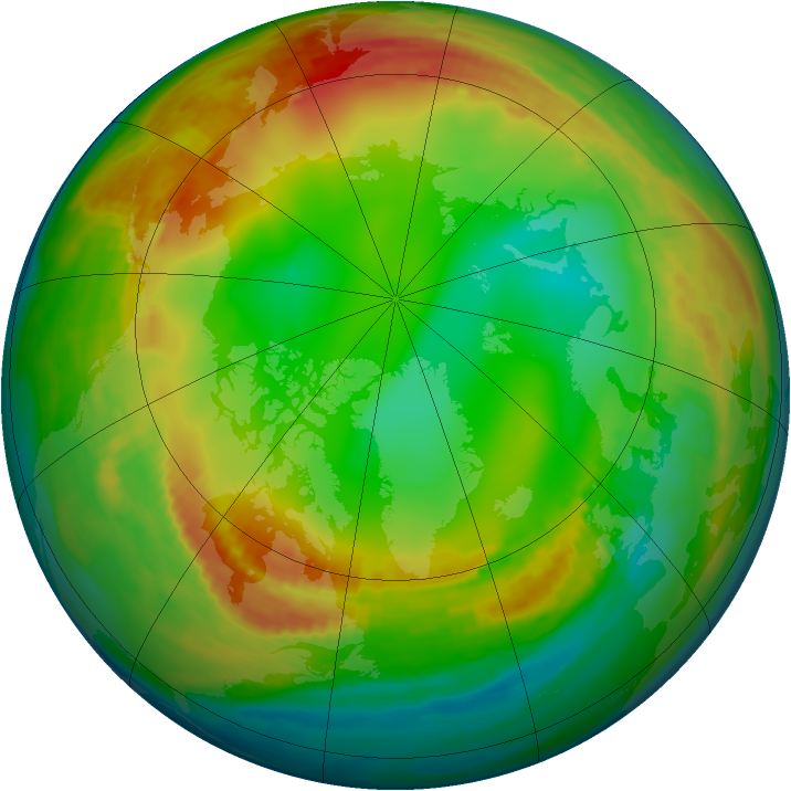 Arctic ozone map for 11 January 1984